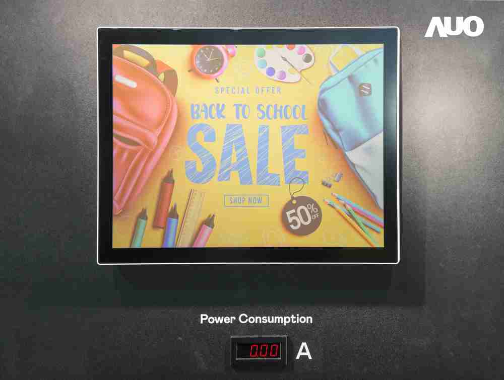 Wepay展示胆固醇液晶超低耗能户外全彩显示器，，ChLC（胆固醇液晶）以双稳态技术使静态显示零功耗，，具省电、、、、高彩度、、、、环保的特性，，，还整合软硬件系统解决方案，，可透过单一云端平台管理